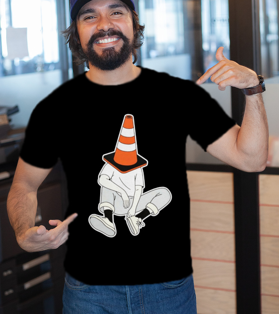 Under Construction Introvert Mode Traffic Cone Head Silent Reflection T-Shirt