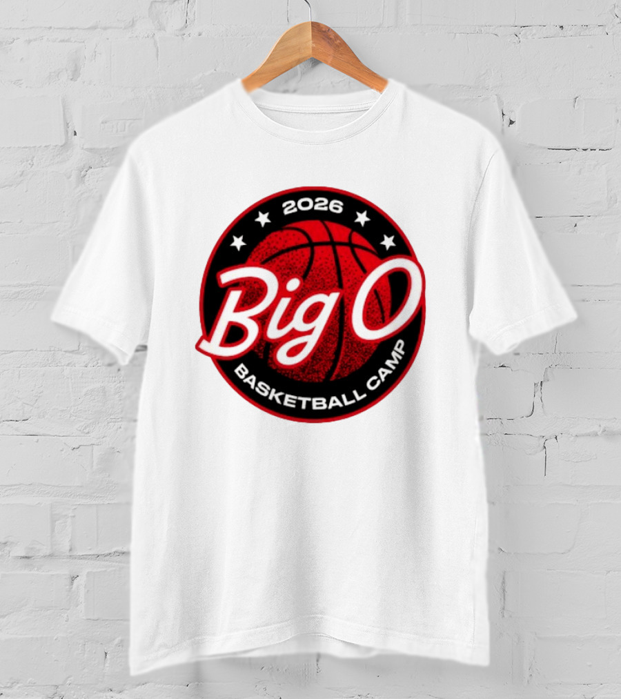 Big O Basketball Camp 2026 Red Basketball Circle Stars T-Shirt
