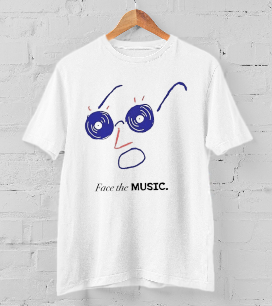 Face The Music Vinyl Record Audiophile Minimalist T-Shirt