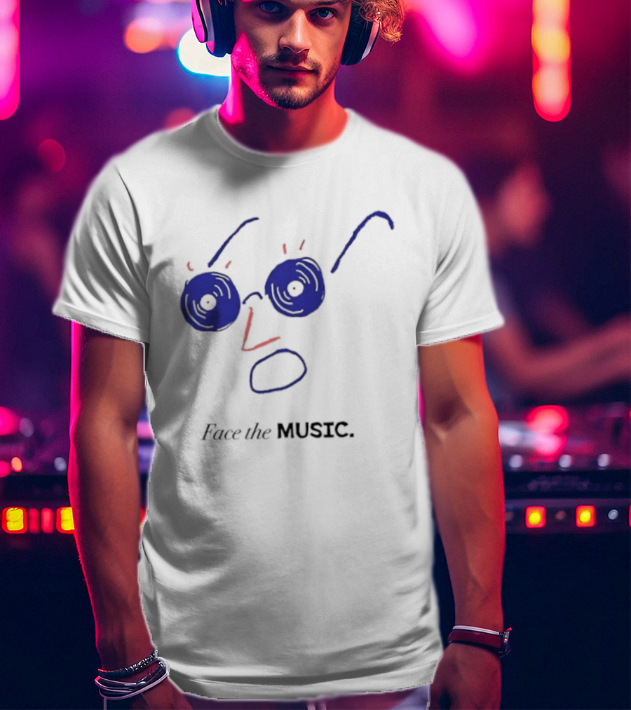 Face The Music Vinyl Record Audiophile Minimalist T-Shirt
