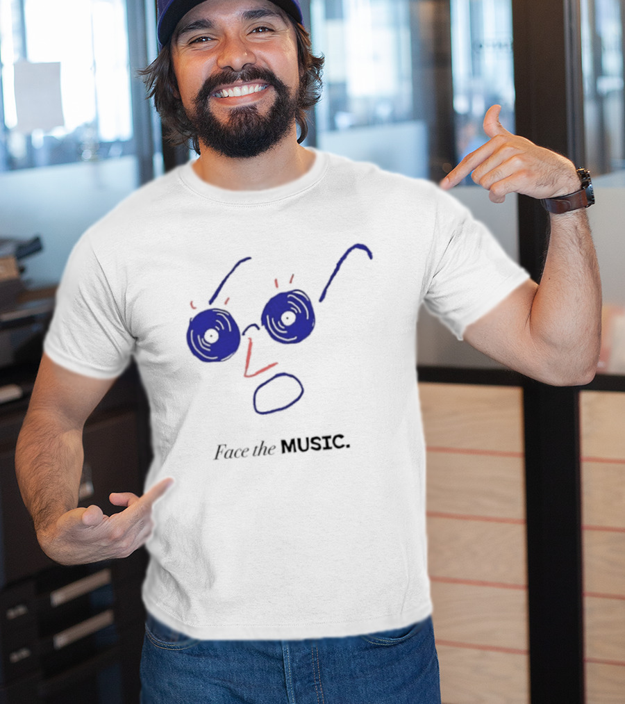 Face The Music Vinyl Record Audiophile Minimalist T-Shirt