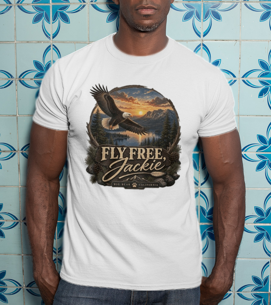 Fly Free Jackie Eagle Soaring Big Bear California Sunset T-Shirt
