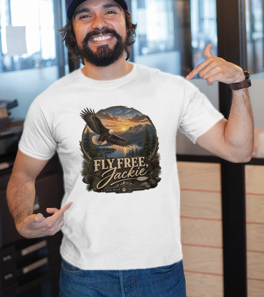 Fly Free Jackie Eagle Soaring Big Bear California Sunset T-Shirt