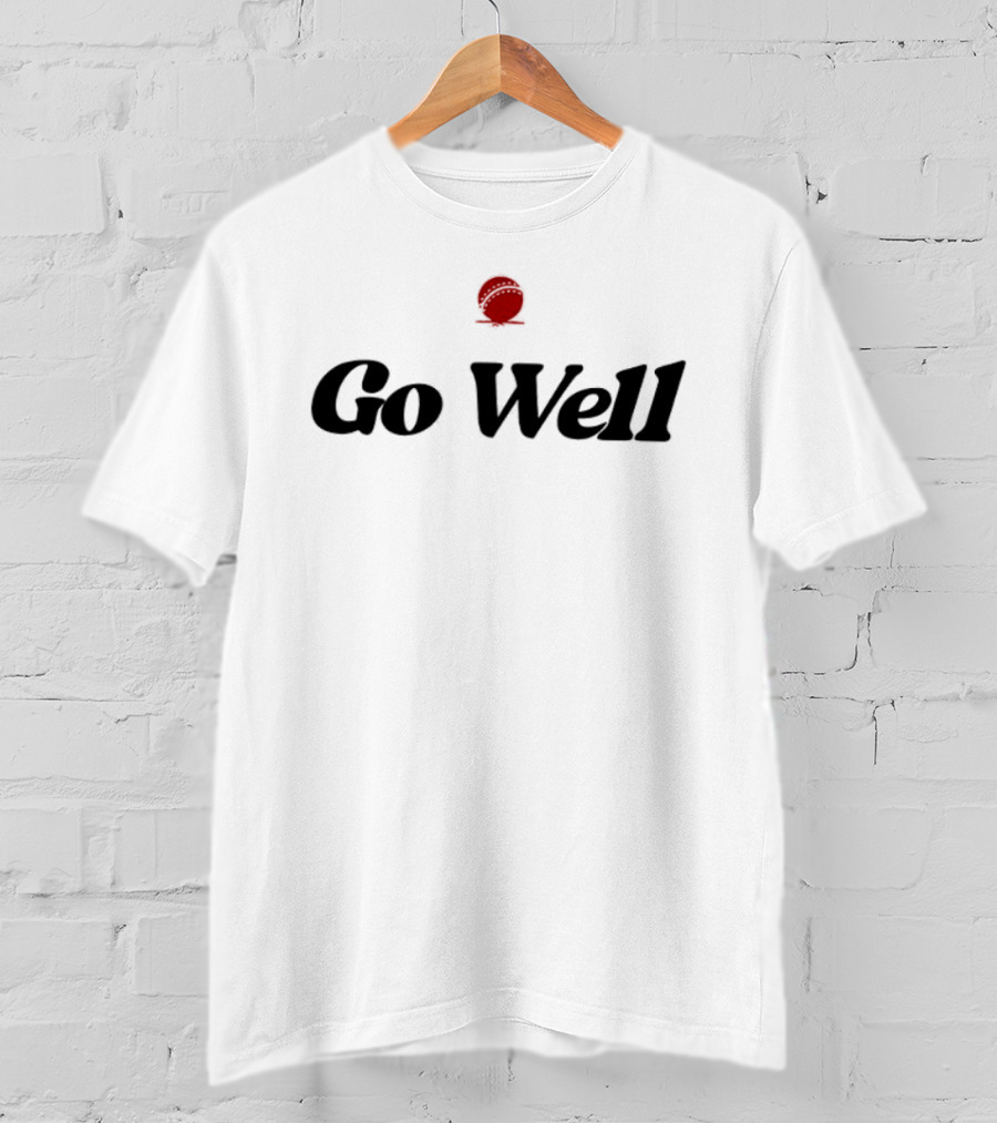 Go Well Cheers Cricket Red Ball Icon 2 Sided T-Shirt