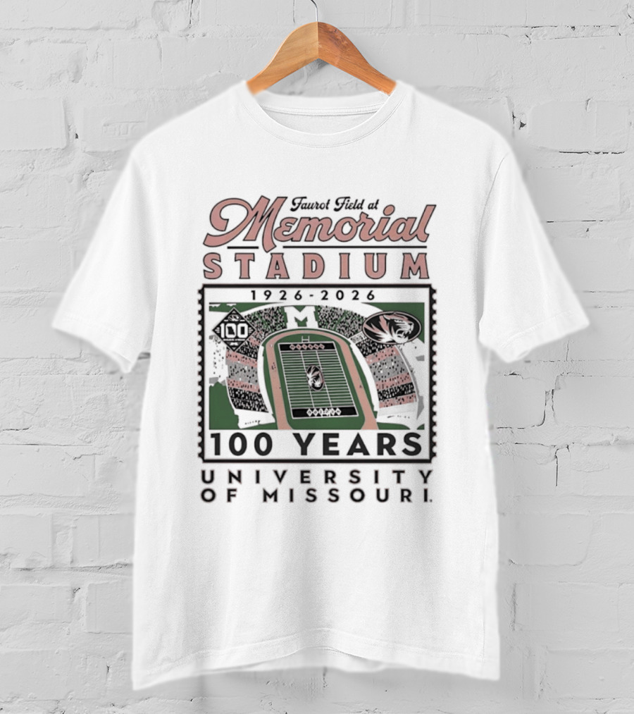 Faurot Field At Memorial Stadium 100 Years 1926 2026 University Of Missouri T-Shirt