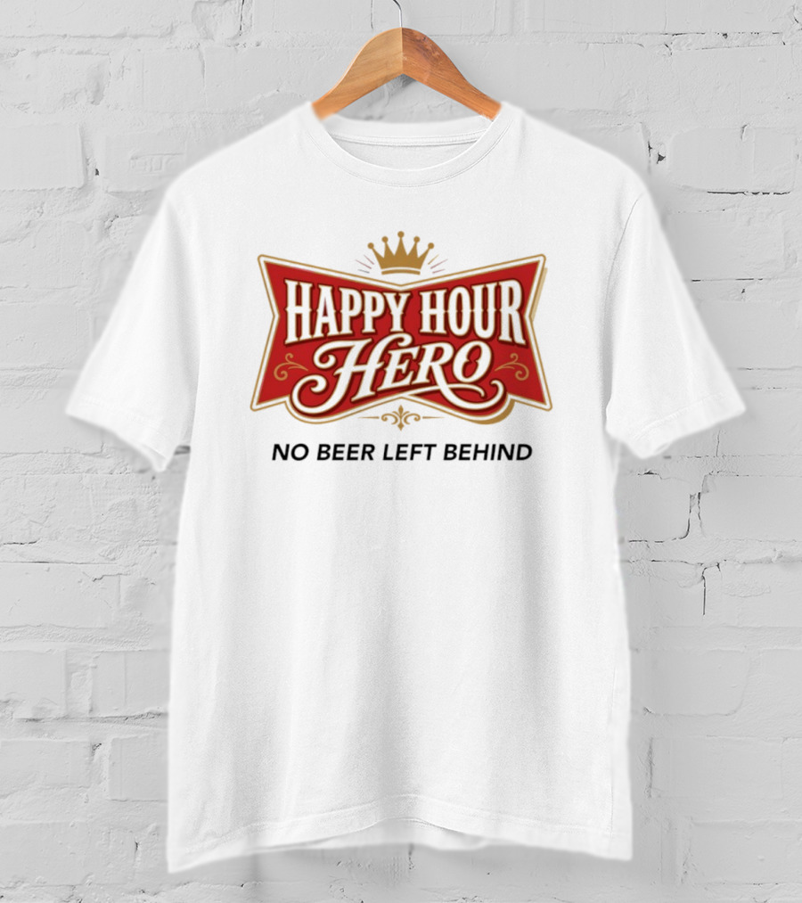 Happy Hour Hero No Beer Left Behind Crown T-Shirt
