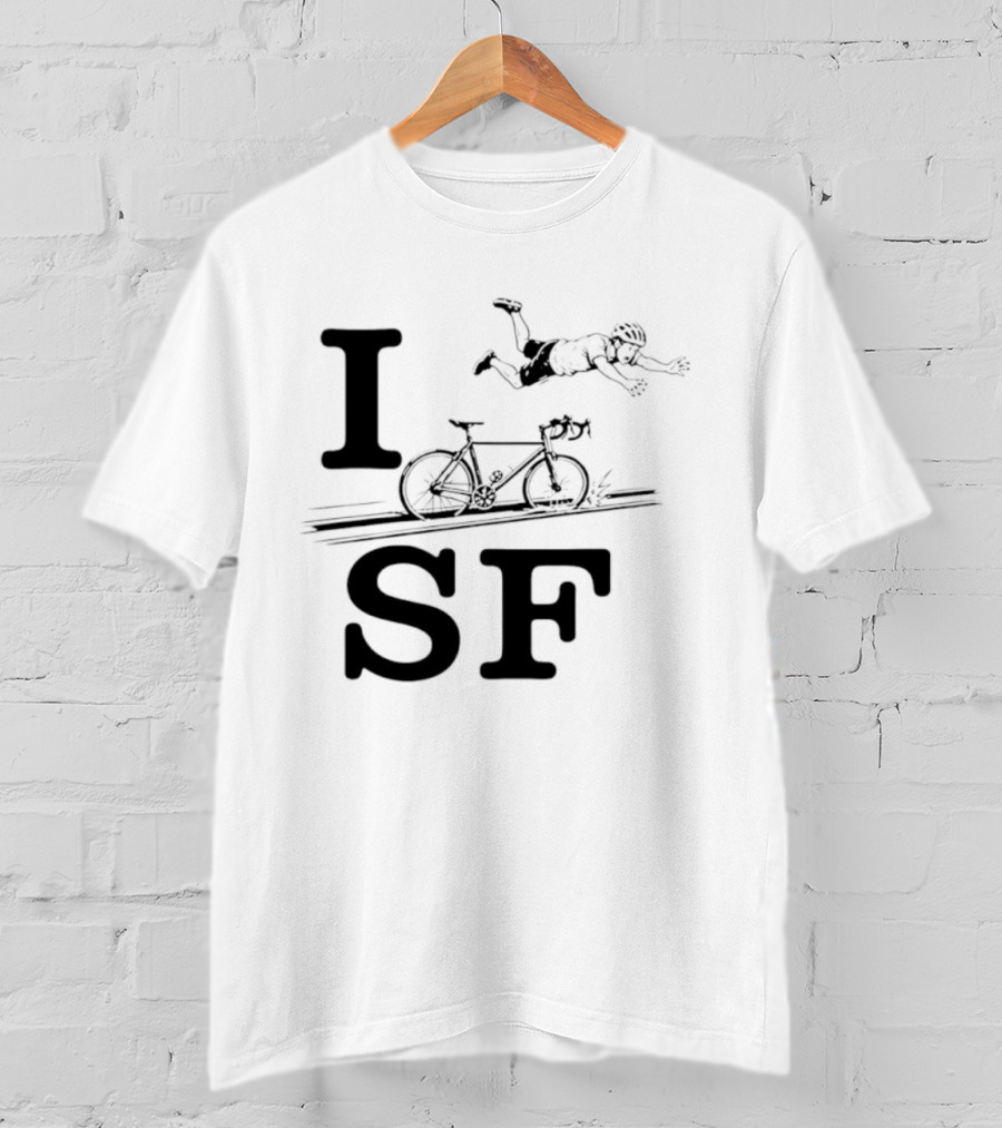 I Love SF Cycling Accident Bike Humor T-Shirt