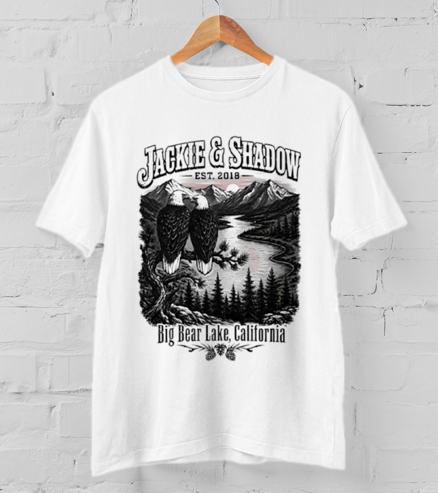 Jackie And Shadow Est 2018 Big Bear Lake California Mountain Scene T-Shirt
