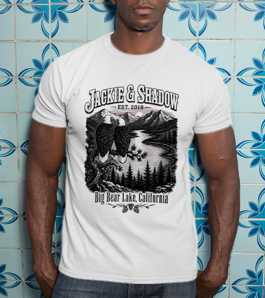 Jackie And Shadow Est 2018 Big Bear Lake California Mountain Scene T-Shirt