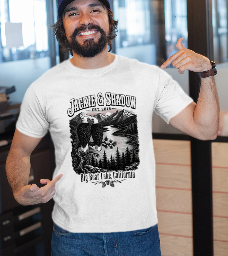 Jackie And Shadow Est 2018 Big Bear Lake California Mountain Scene T-Shirt