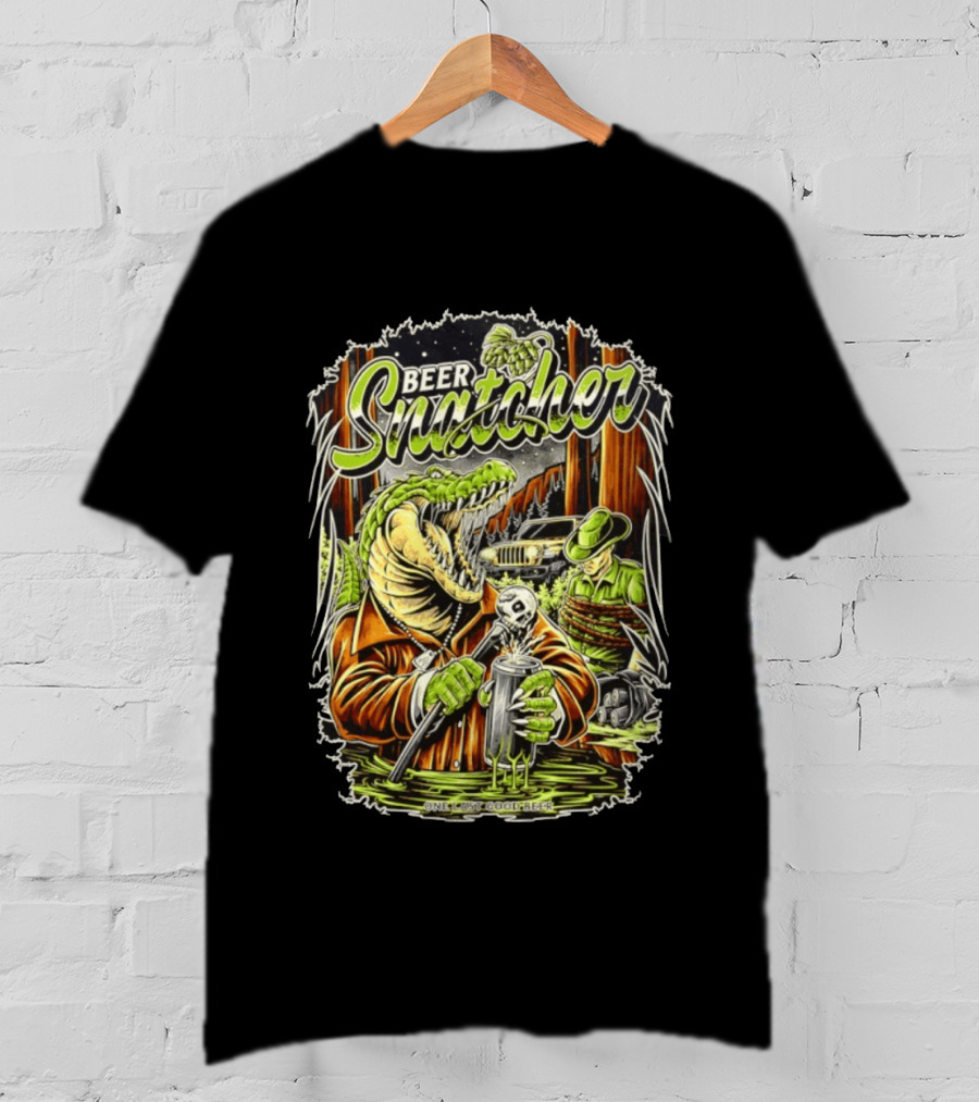 Beer Snatcher Alligator One Last Good Beer Hunter Scene T-Shirt