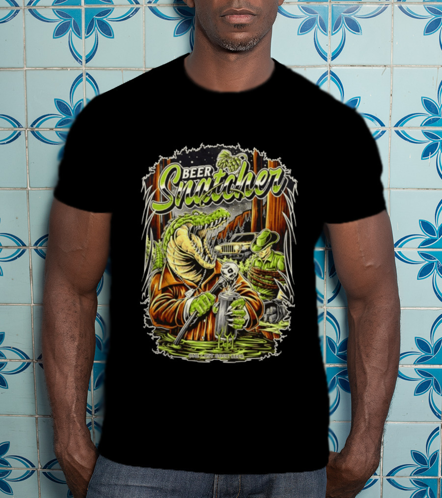 Beer Snatcher Alligator One Last Good Beer Hunter Scene T-Shirt