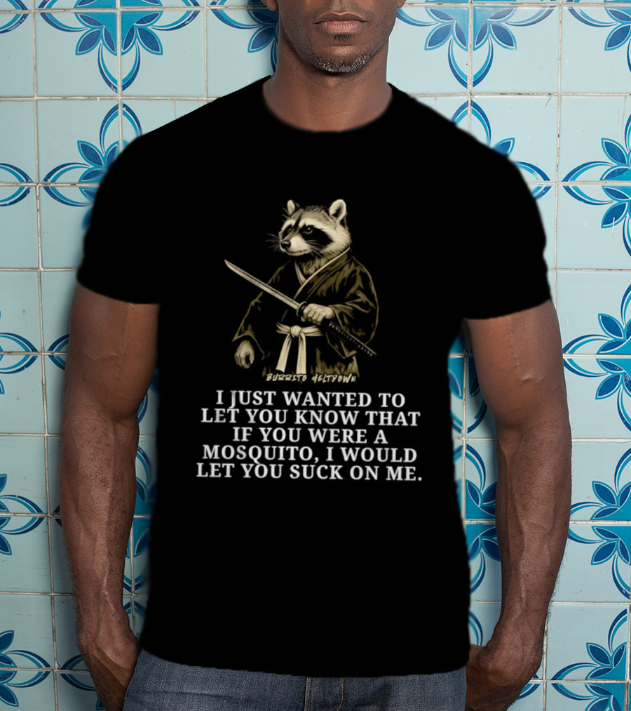 Burrito Meltdown Raccoon Samurai Mosquito T-Shirt