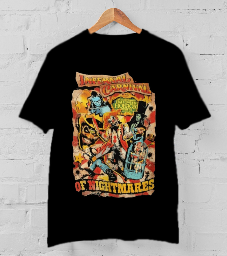 Infernal Carnival Halloween Horror Nights Of Nightmares 2026 T-Shirt