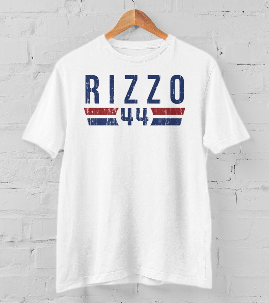 Anthony Rizzo 44 Chicago Cubs MLB 2026 Name And Number Blue Red T-Shirt