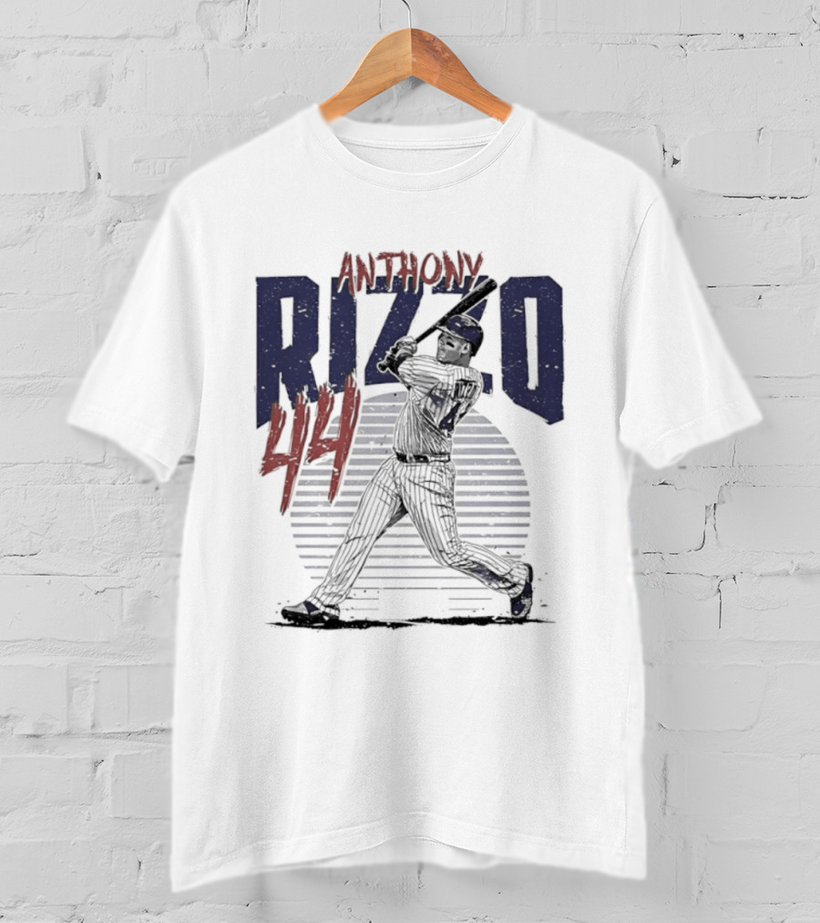 Anthony Rizzo 44 Chicago Cubs Slugger Baseball Swing T-Shirt