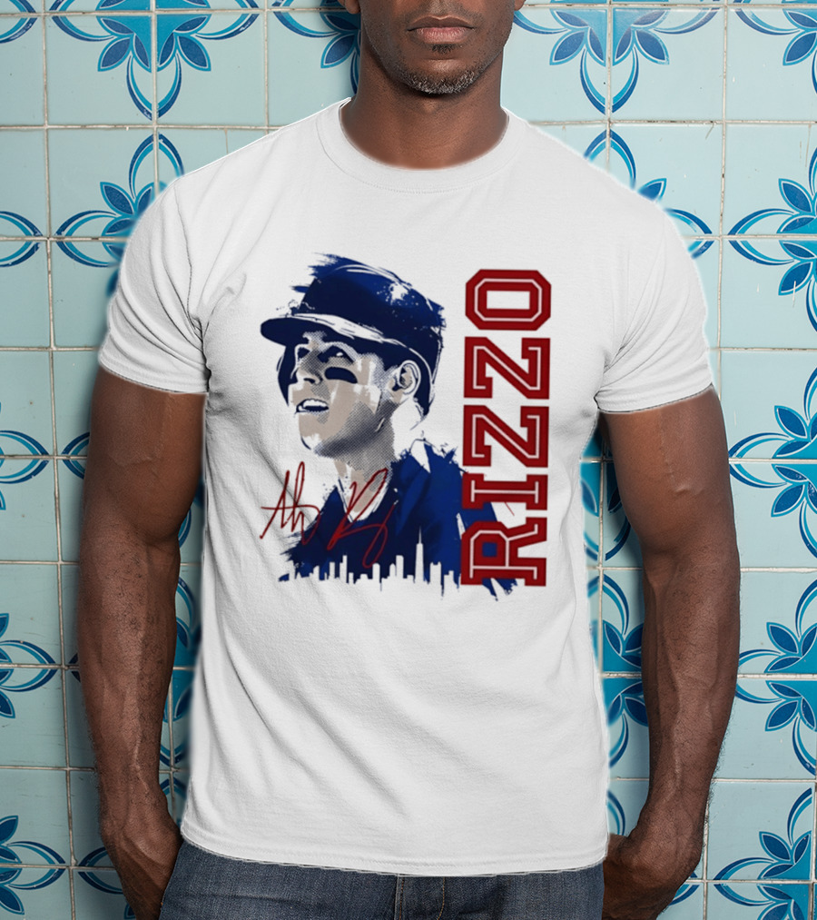 Anthony Rizzo Cubs Splatter Illustration Rizzo T-Shirt