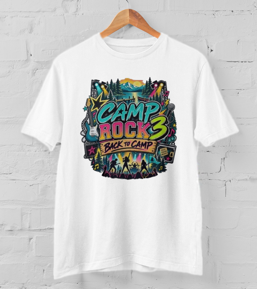 Camp Rock 3 Back To Camp Music Stage Adventure With Guitars And Stars T-Shirt