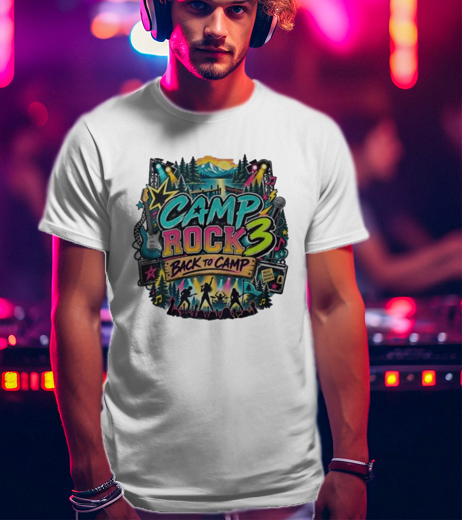 Camp Rock 3 Back To Camp Music Stage Adventure With Guitars And Stars T-Shirt