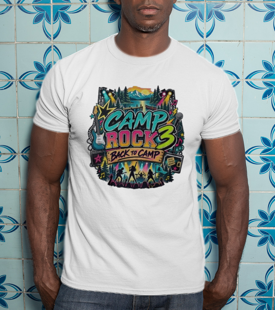Camp Rock 3 Back To Camp Music Stage Adventure With Guitars And Stars T-Shirt