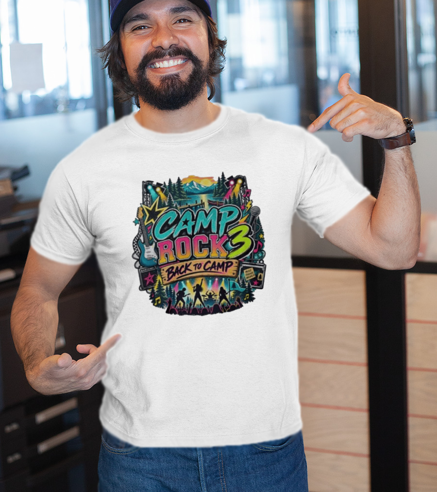 Camp Rock 3 Back To Camp Music Stage Adventure With Guitars And Stars T-Shirt