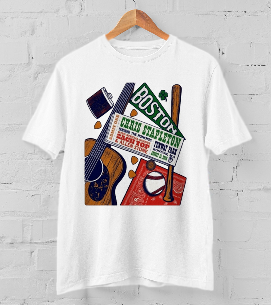 Chris Stapleton Live At Fenway Park Boston August 15 2026 Featuring The Honchos Zach Top Allen Stone T-Shirt