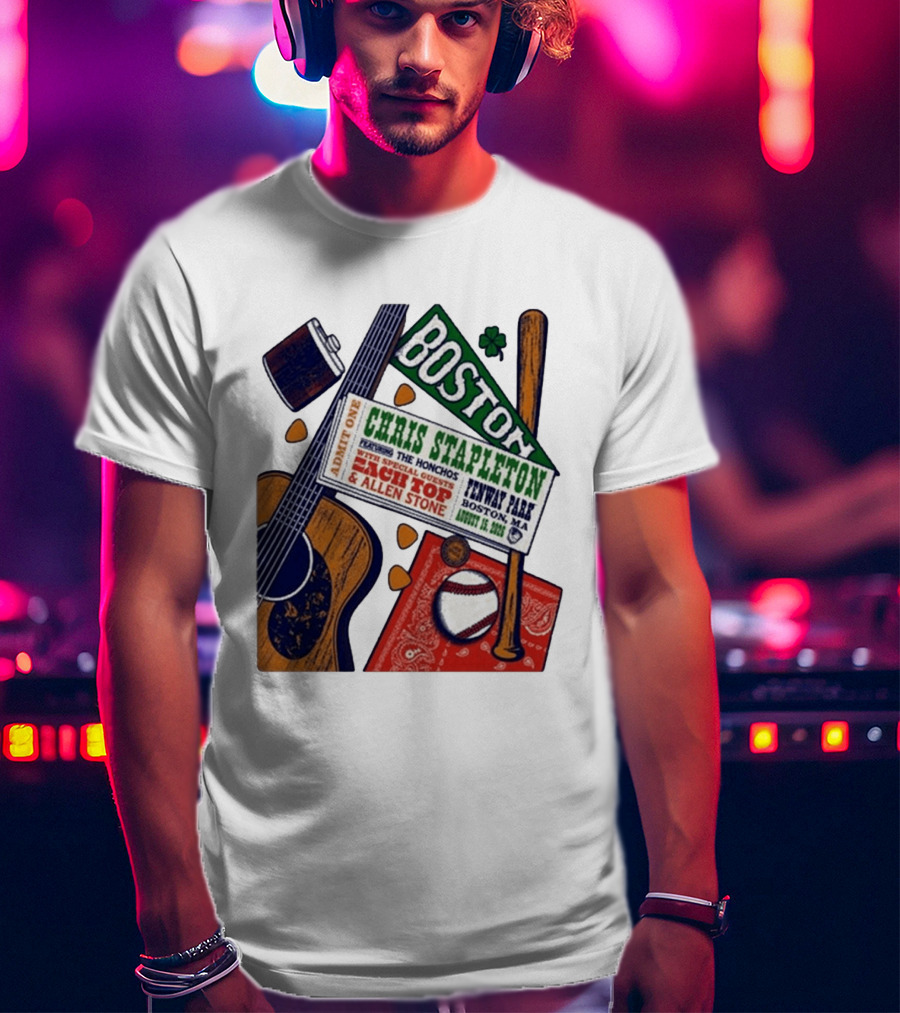 Chris Stapleton Live At Fenway Park Boston August 15 2026 Featuring The Honchos Zach Top Allen Stone T-Shirt