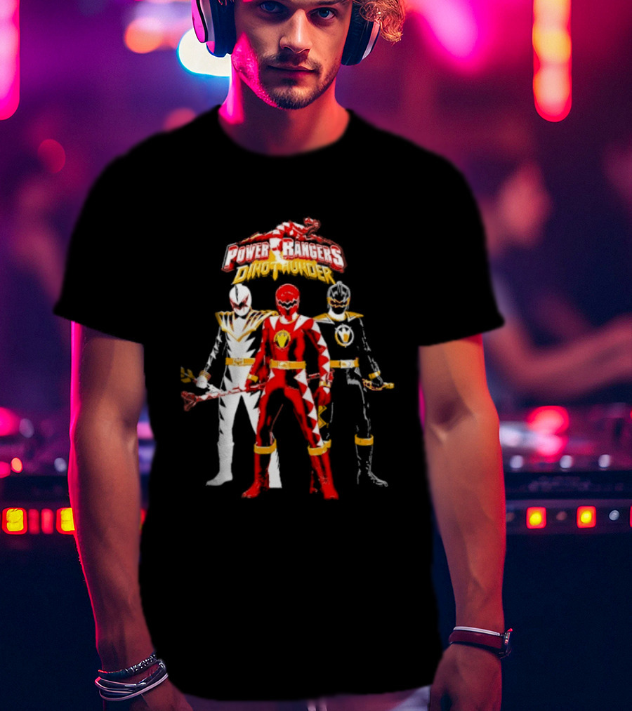 Power Rangers Dino Thunder Red Ranger Team Trio Power Stance T-Shirt