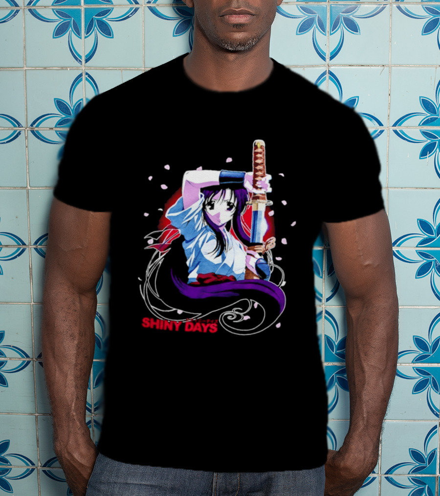Shiny Days Anime Girl Katana Samurai T-Shirt