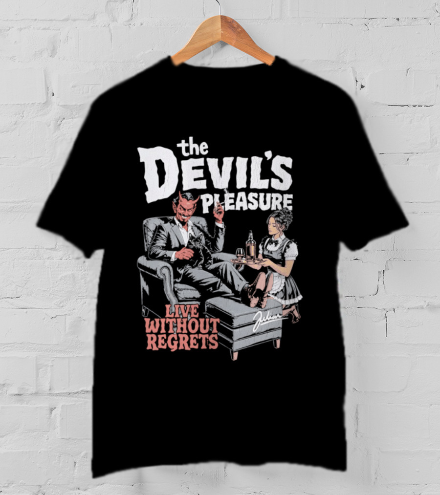 The Devil's Pleasure Live Without Regrets Vintage Lounge Scene T-Shirt