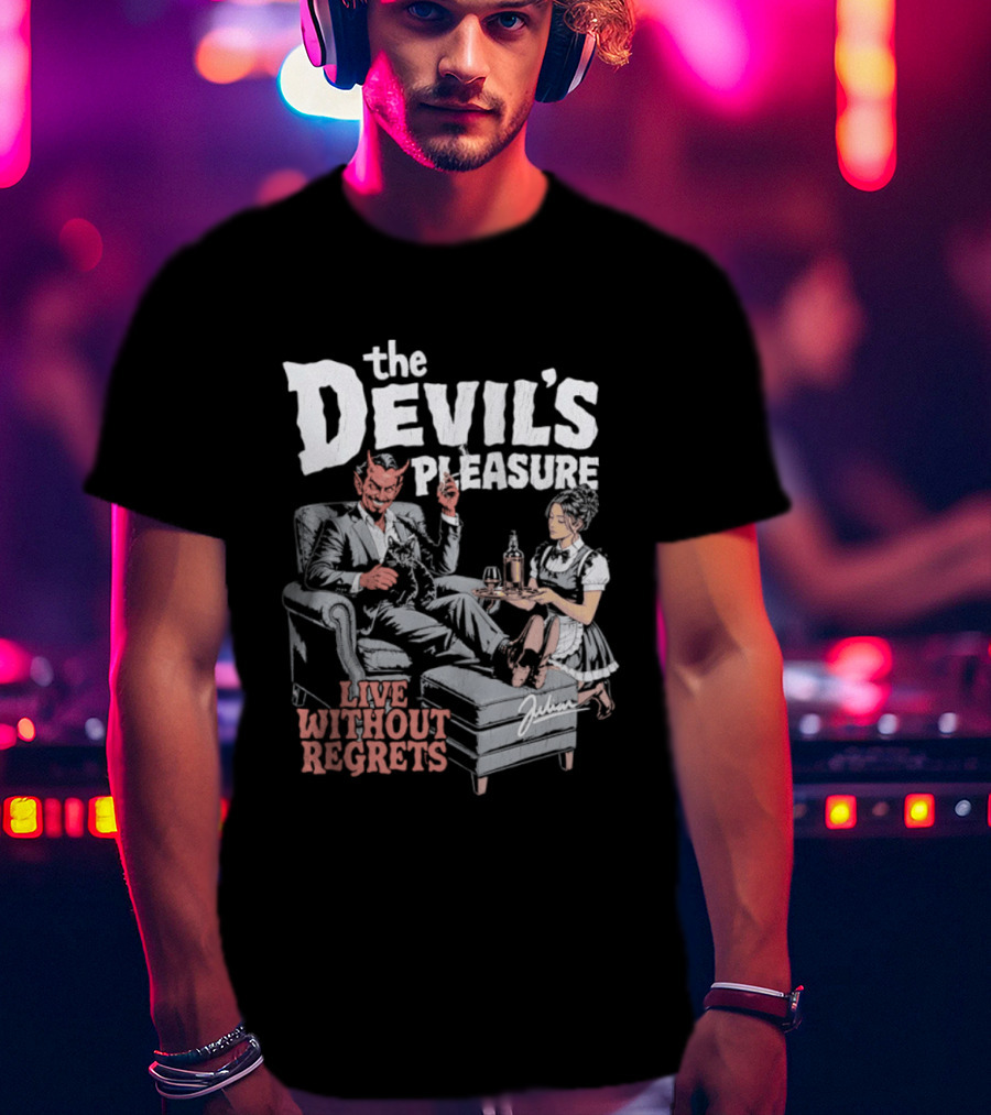 The Devil's Pleasure Live Without Regrets Vintage Lounge Scene T-Shirt