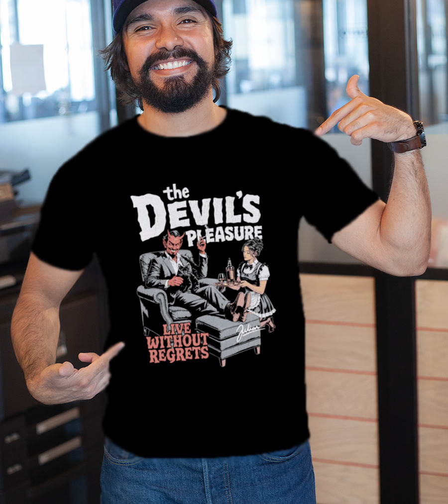 The Devil's Pleasure Live Without Regrets Vintage Lounge Scene T-Shirt