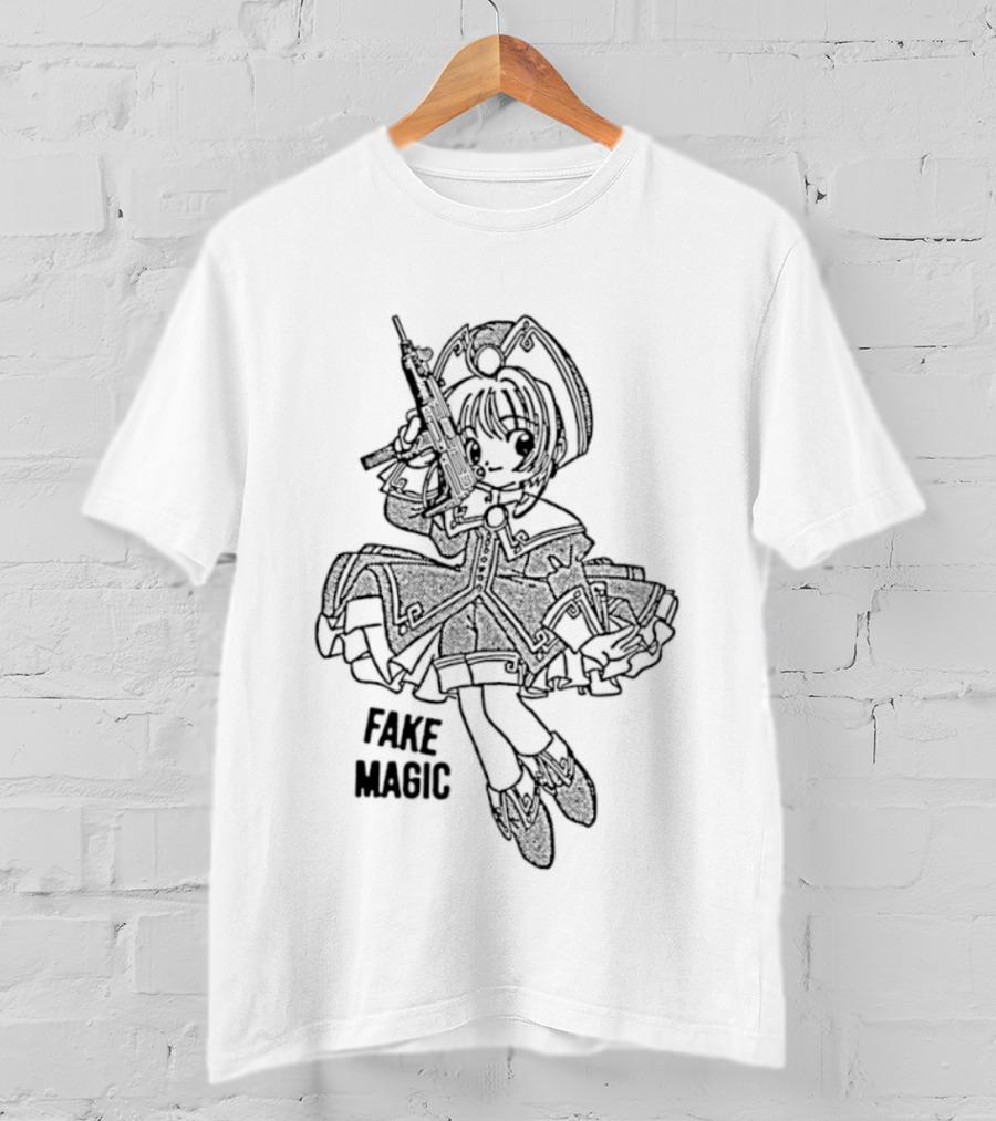 Fake Magic Anime Girl Manga Gun T-Shirt