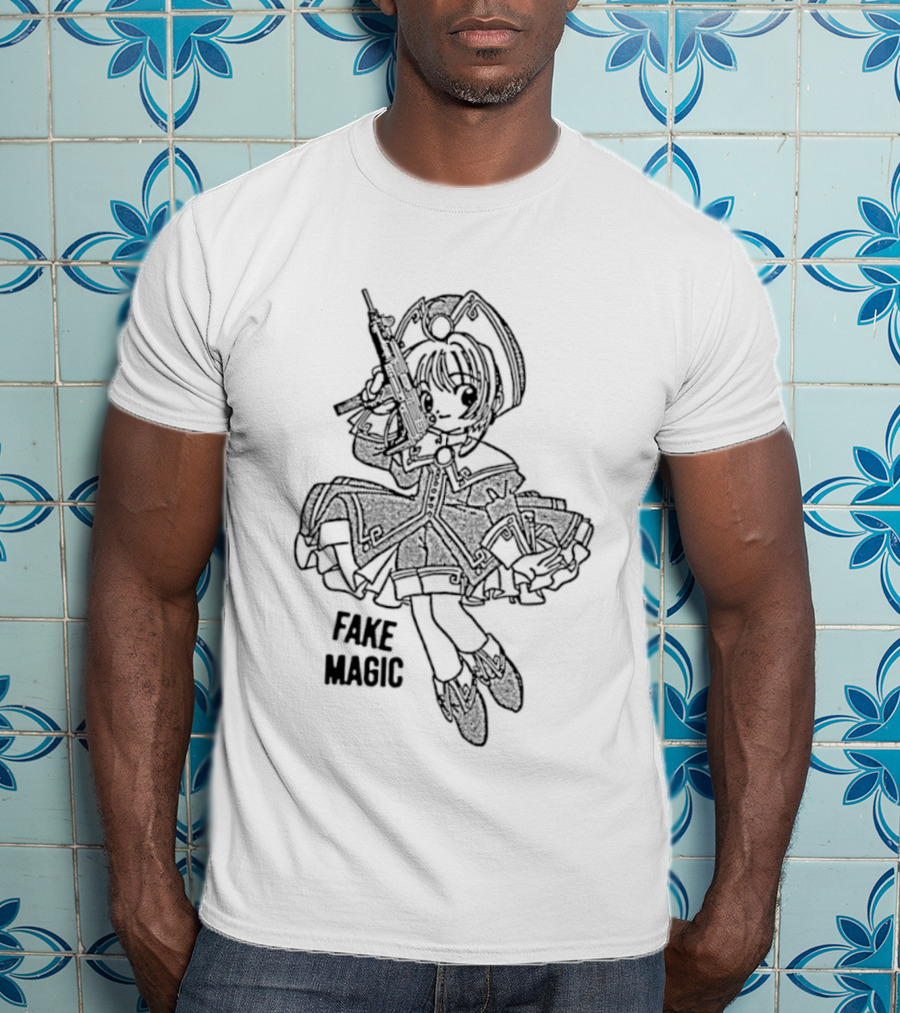 Fake Magic Anime Girl Manga Gun T-Shirt