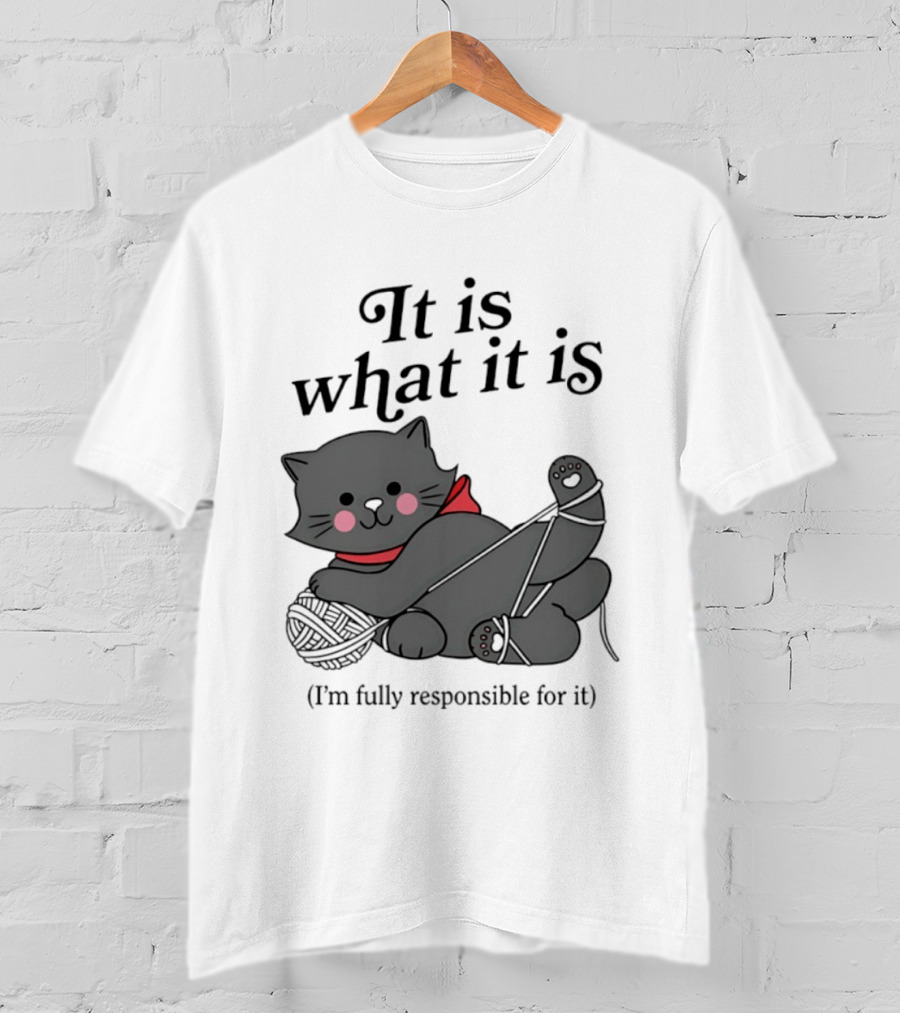 It Is What It Is Playful Cat With Yarn I'm Fully Responsible For It T-Shirt