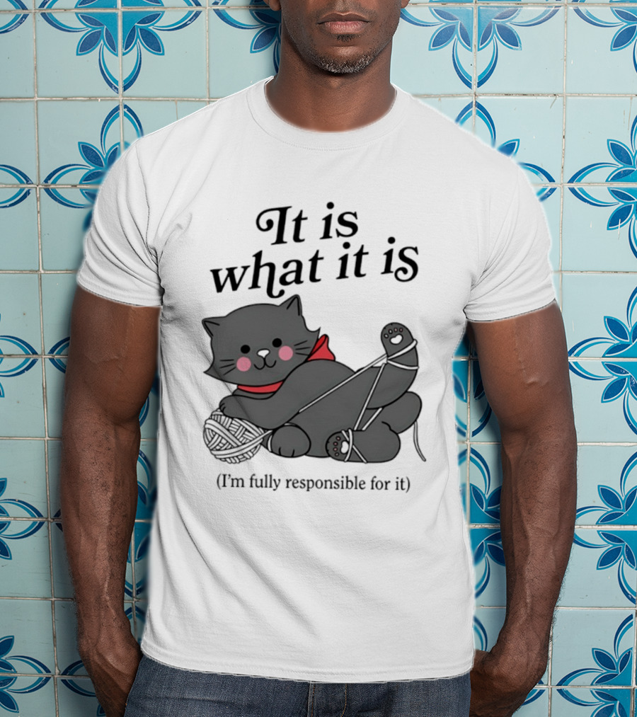 It Is What It Is Playful Cat With Yarn I'm Fully Responsible For It T-Shirt