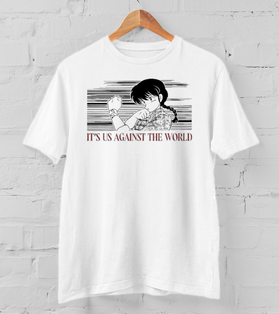 Ranma Saotome It's Us Against The World Anime Iconic Manga T-Shirt