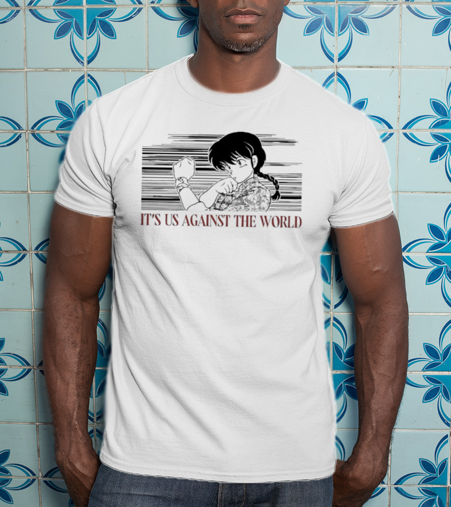 Ranma Saotome It's Us Against The World Anime Iconic Manga T-Shirt
