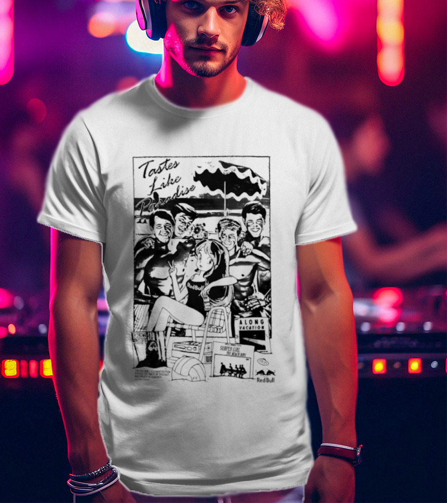 Tastes Like Paradise Vacation Surfer Girl The Beach Boys Red Bull T-Shirt