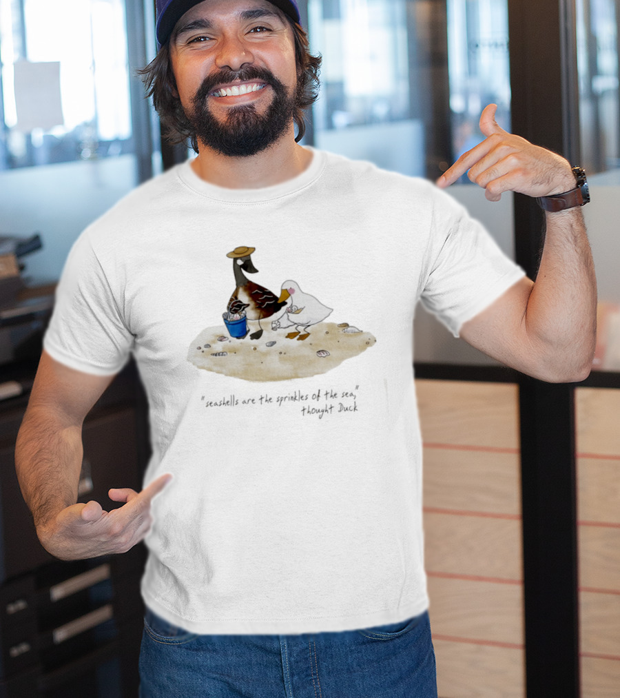 Seashells Are The Sprinkles Of The Sea Duck Holding Bucket T-Shirt