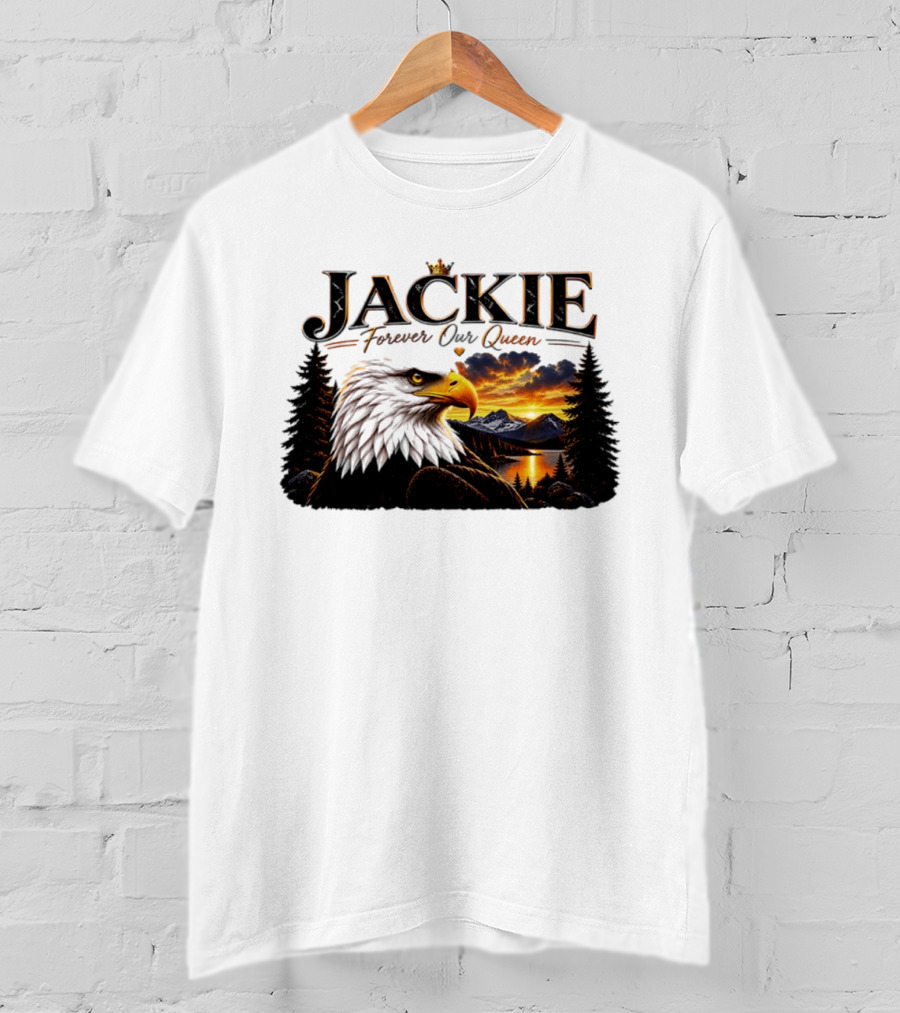 Jackie Forever Our Queen Eagle Sunset Mountain Scene T-Shirt
