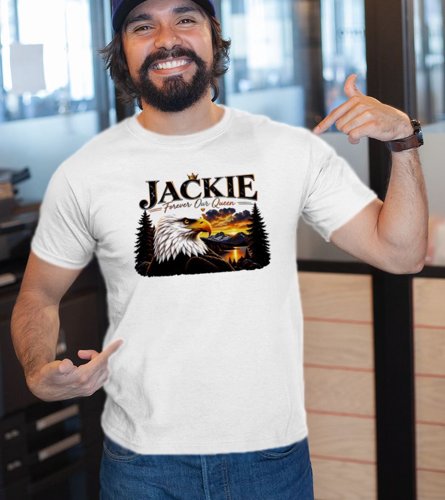 Jackie Forever Our Queen Eagle Sunset Mountain Scene T-Shirt