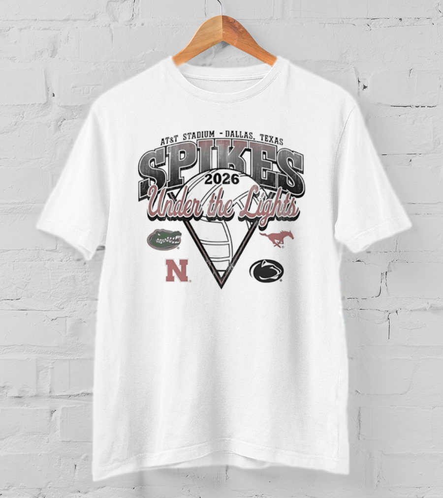 AT&T Stadium Spikes Under The Lights 2026 Dallas Texas Gators Huskers Mustangs Football Event T-Shirt