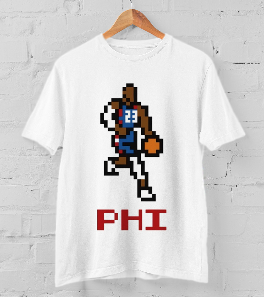 Le 8 Bit Baller PHI Basketball 23 T-Shirt