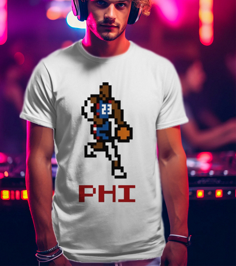Le 8 Bit Baller PHI Basketball 23 T-Shirt