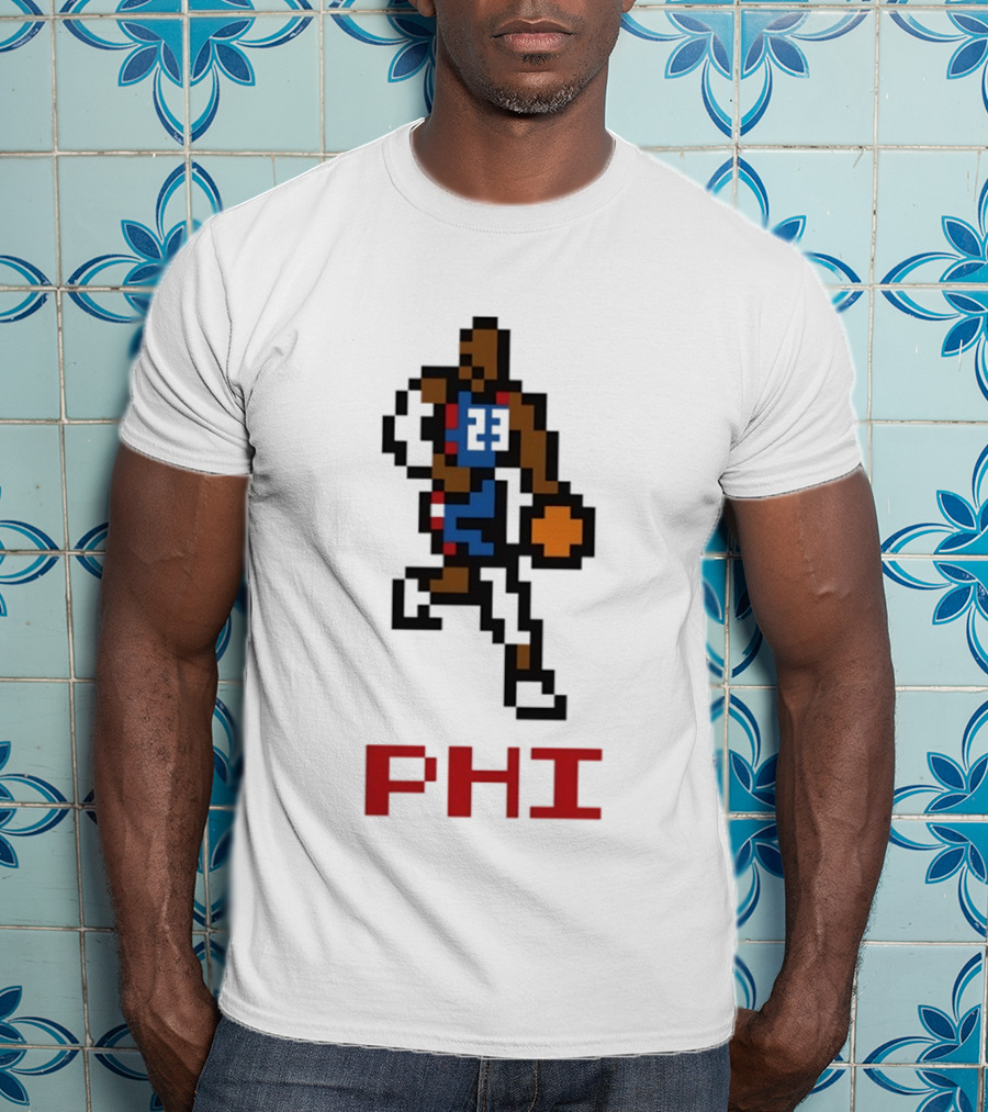 Le 8 Bit Baller PHI Basketball 23 T-Shirt