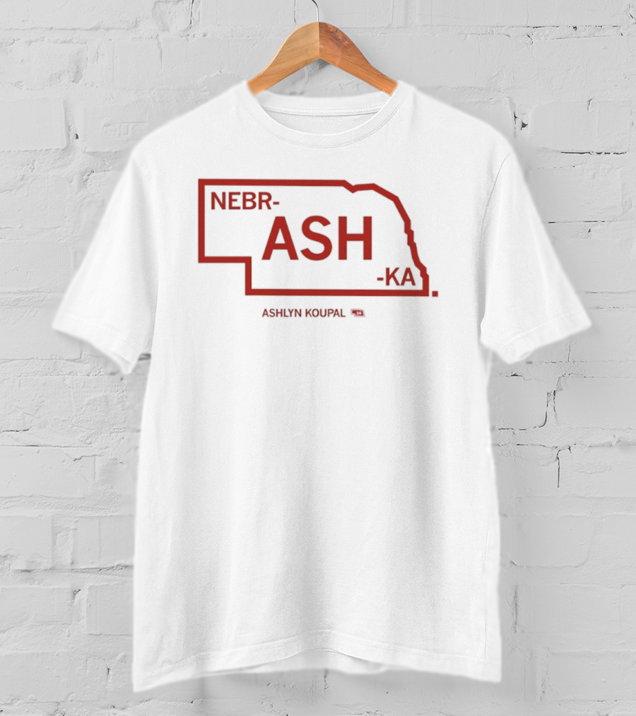 NebrASHka Ashlyn Koupal Nebraska Map ASH Bold Red T-Shirt
