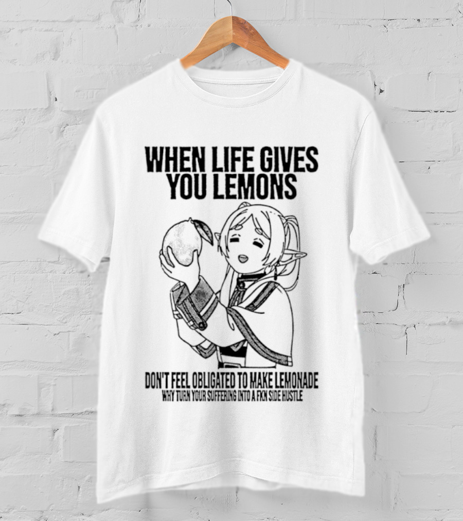When Life Gives You Lemons Anime Character Embracing Choices T-Shirt