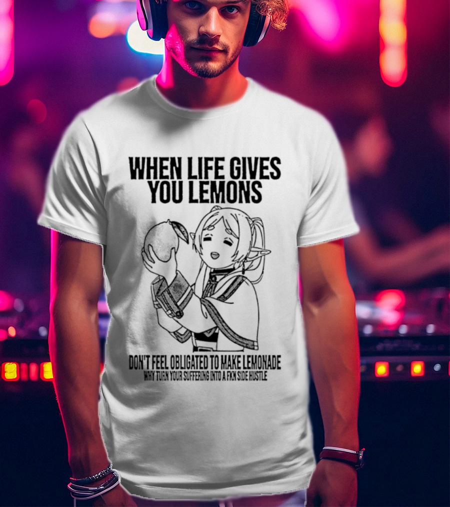 When Life Gives You Lemons Anime Character Embracing Choices T-Shirt
