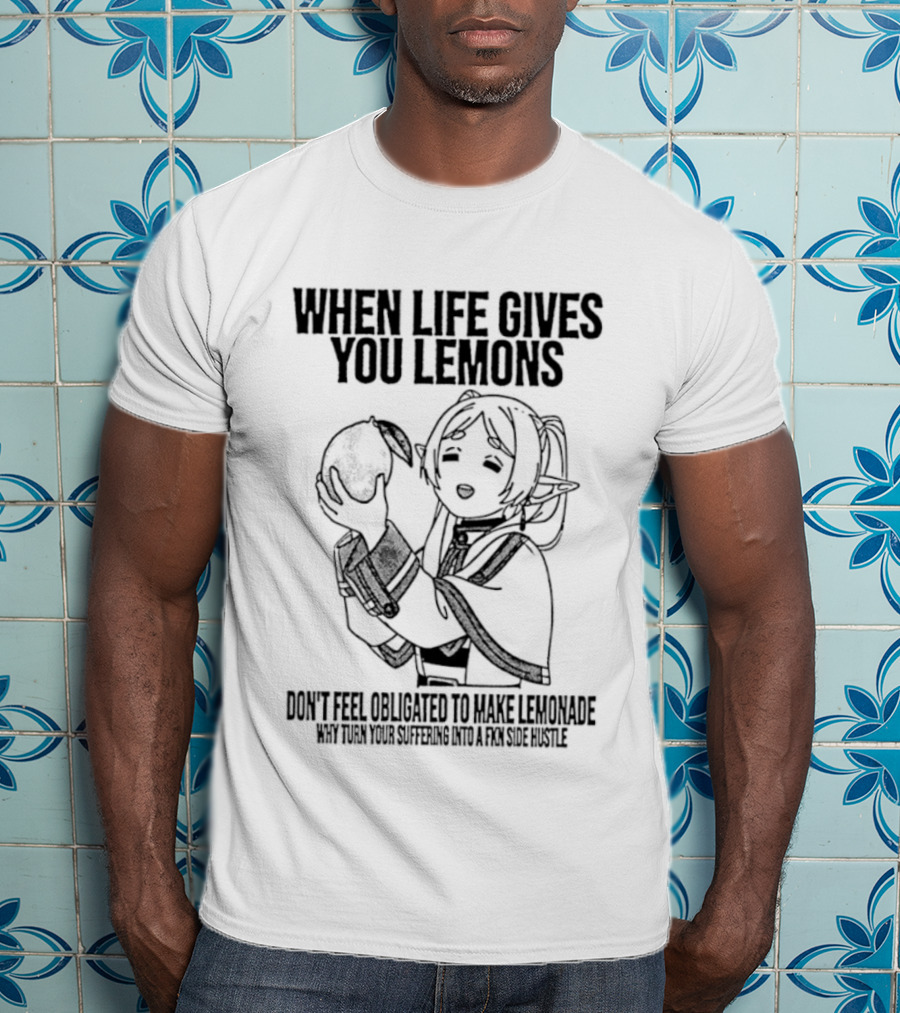 When Life Gives You Lemons Anime Character Embracing Choices T-Shirt